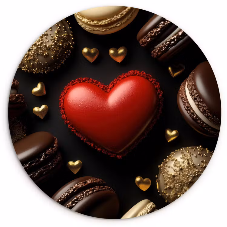 Muurcirkel - Macarons - Rood - Hart — 1