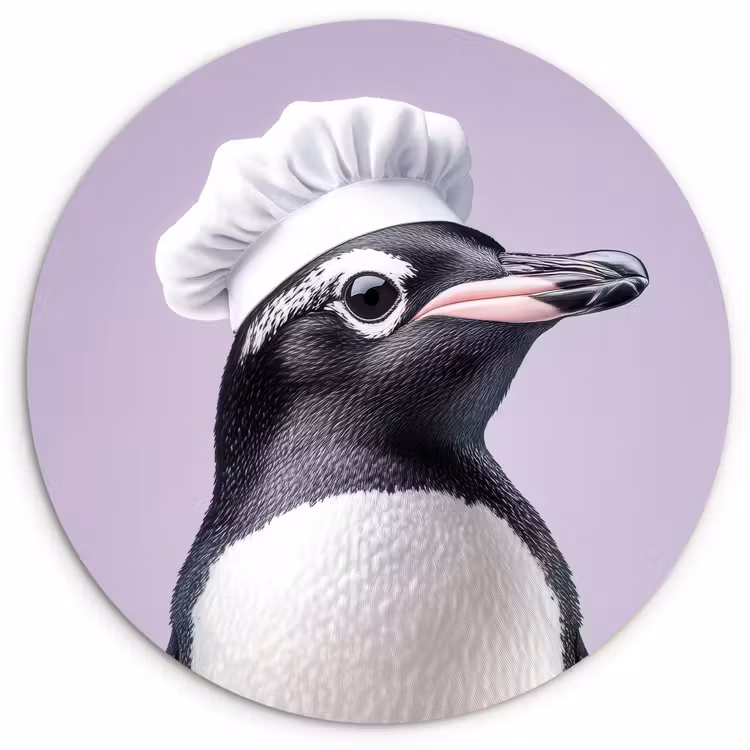 Muurcirkel - Pinguïn - Koksmuts - Lief - Paars — 1