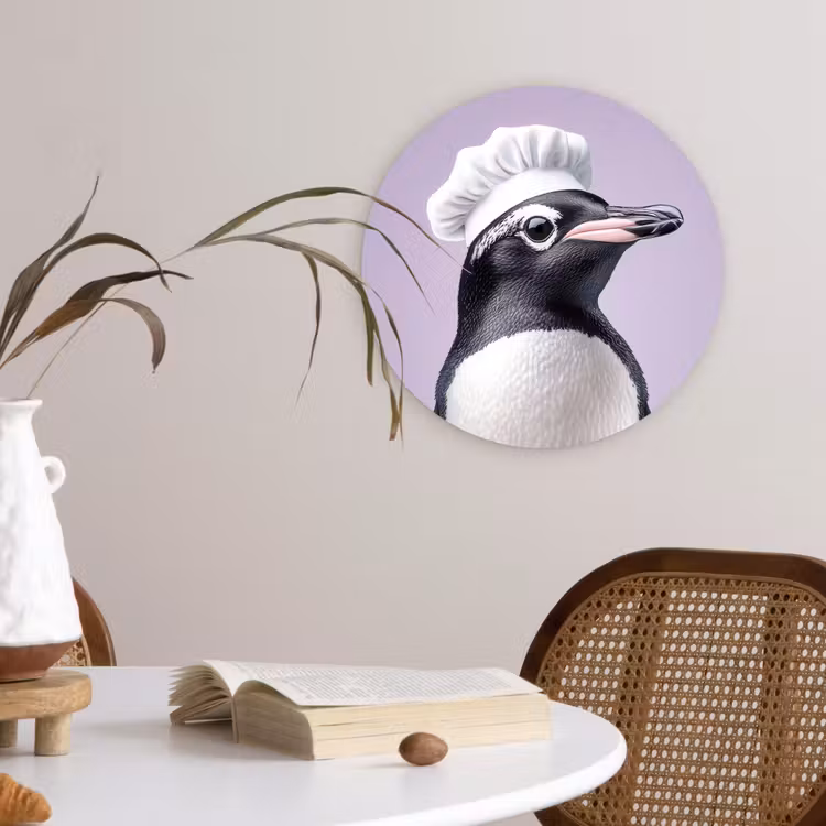 Muurcirkel - Pinguïn - Koksmuts - Lief - Paars — 4
