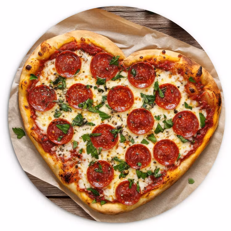 Muurcirkel - Pizza - Hart - Pepperoni - Tomaat — 1