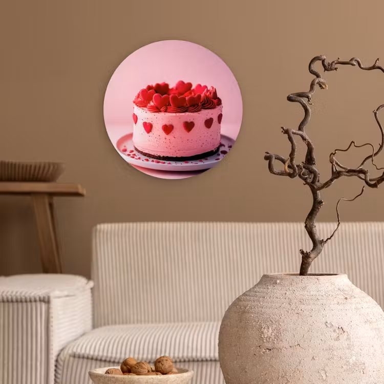Muurcirkel - Taart - Hart - Roze — 2