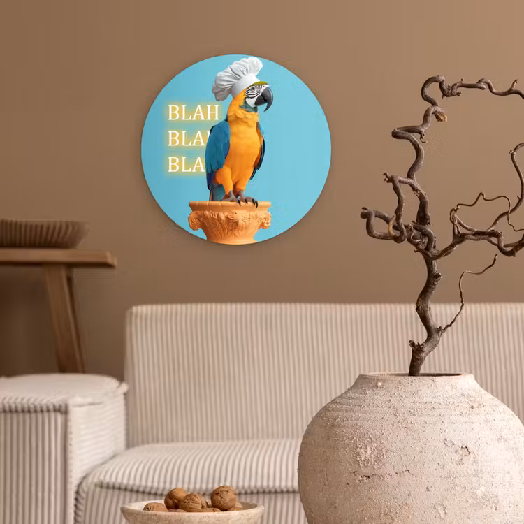 Muurcirkel - Papegaai - Koksmuts - Quote - Neon — 2