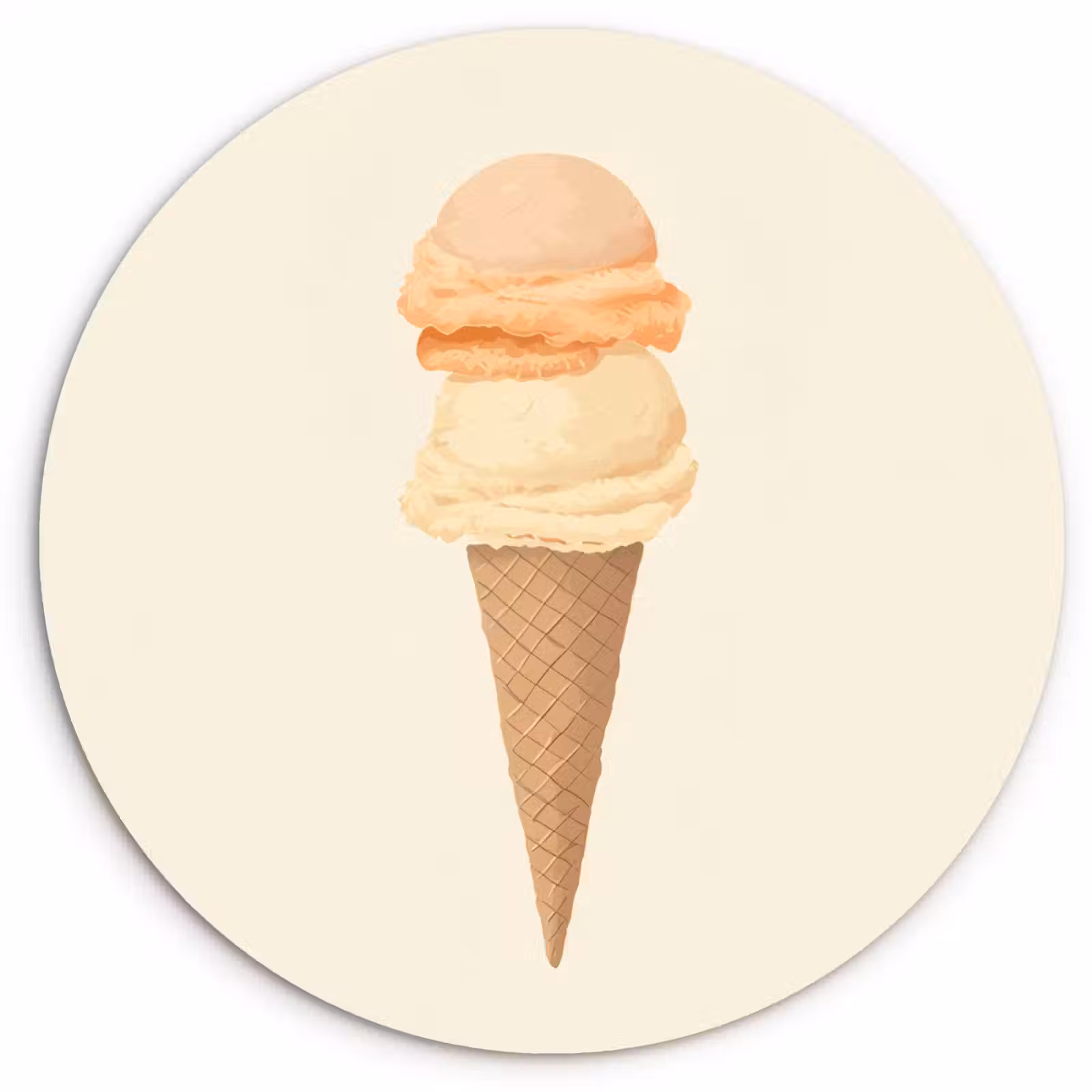 Muurcirkel - Minimalistisch - Schepijs - Hoorntje - Beige — 1