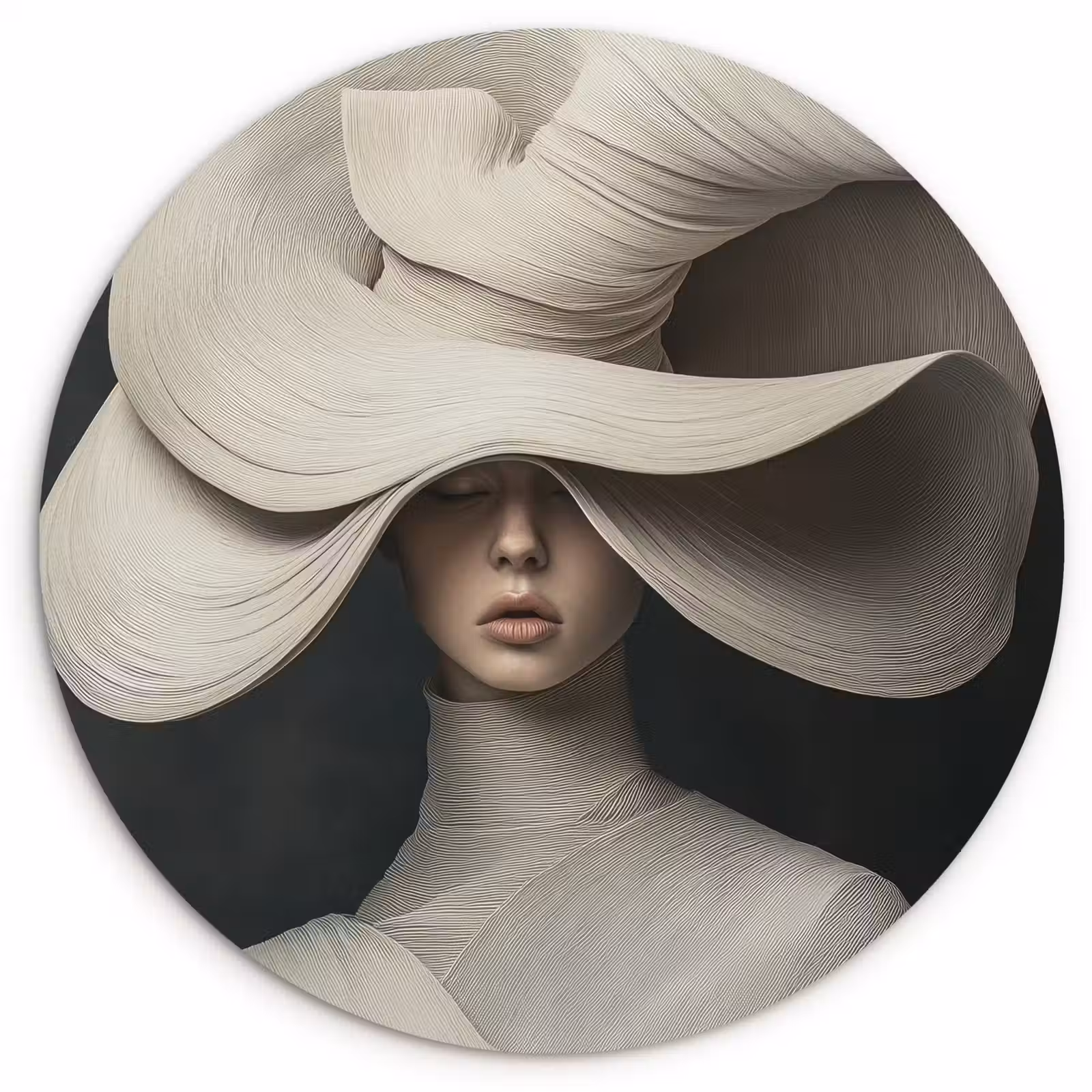 Muurcirkel - Modern - Vrouw - Hoed — 1