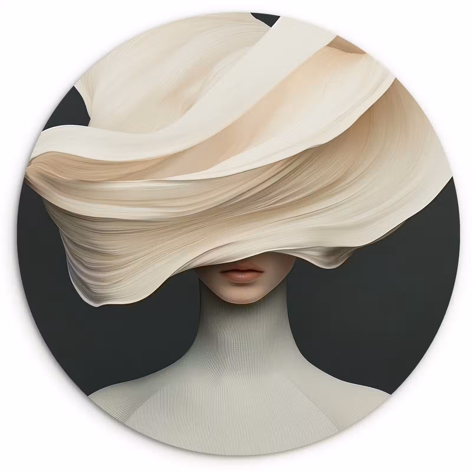 Muurcirkel - Vrouw - Beige - hoed — 1
