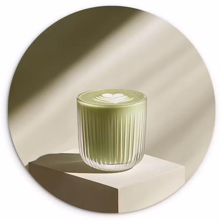 Muurcirkel - Matcha - Glas - Groen - Minimalistisch — 1