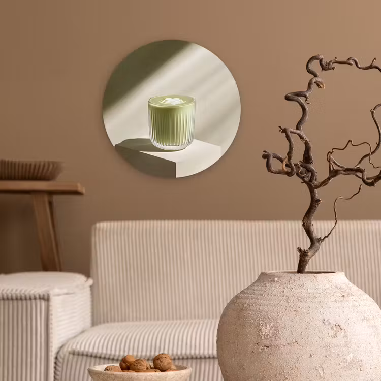 Muurcirkel - Matcha - Glas - Groen - Minimalistisch — 2