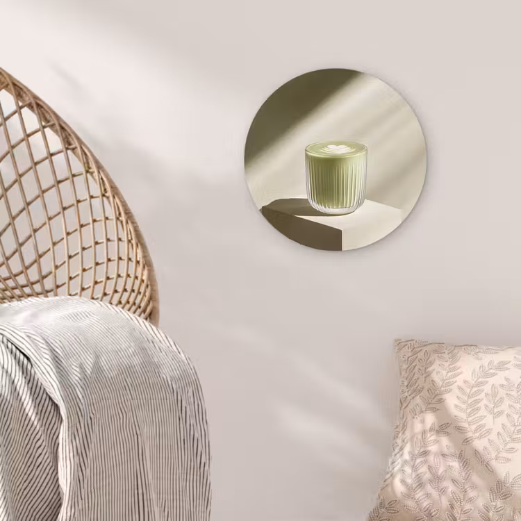 Muurcirkel - Matcha - Glas - Groen - Minimalistisch — 5
