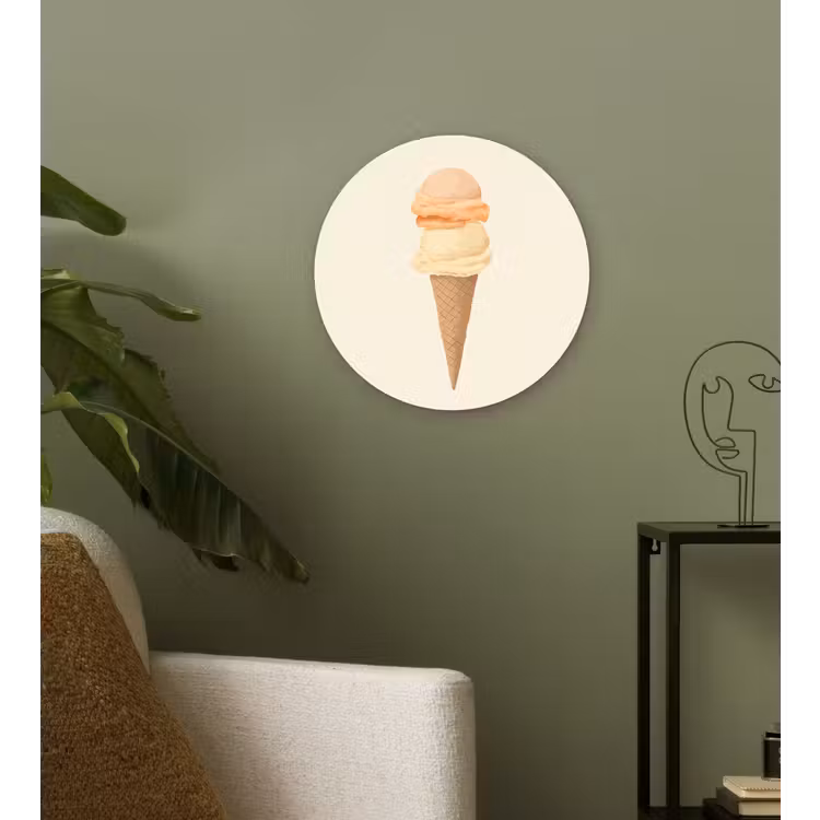 Muurcirkel - Minimalistisch - Schepijs - Hoorntje - Beige — 3