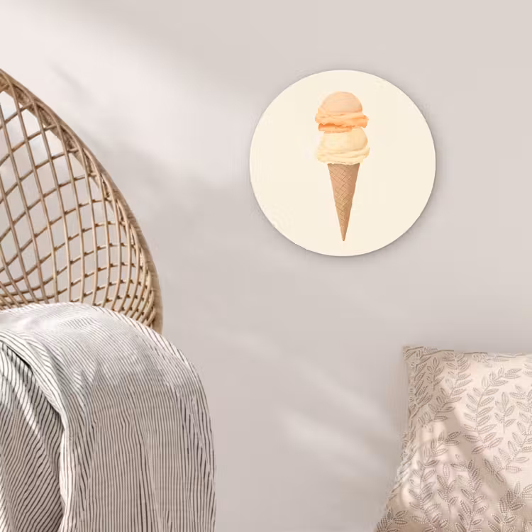 Muurcirkel - Minimalistisch - Schepijs - Hoorntje - Beige — 5