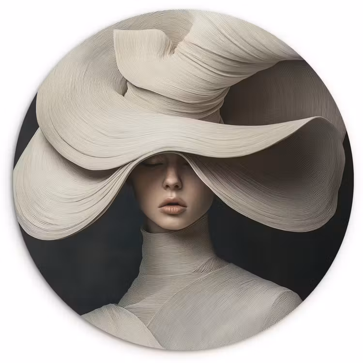 Muurcirkel - Modern - Vrouw - Hoed — 1
