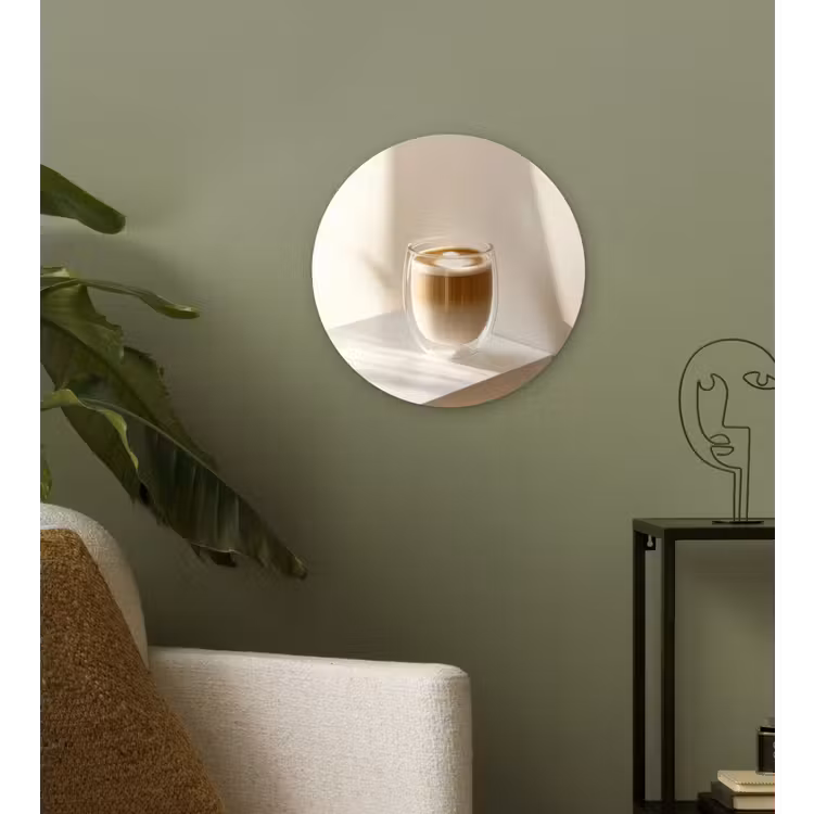 Muurcirkel - Mok - Latte - Minimalistisch - Schaduw — 3