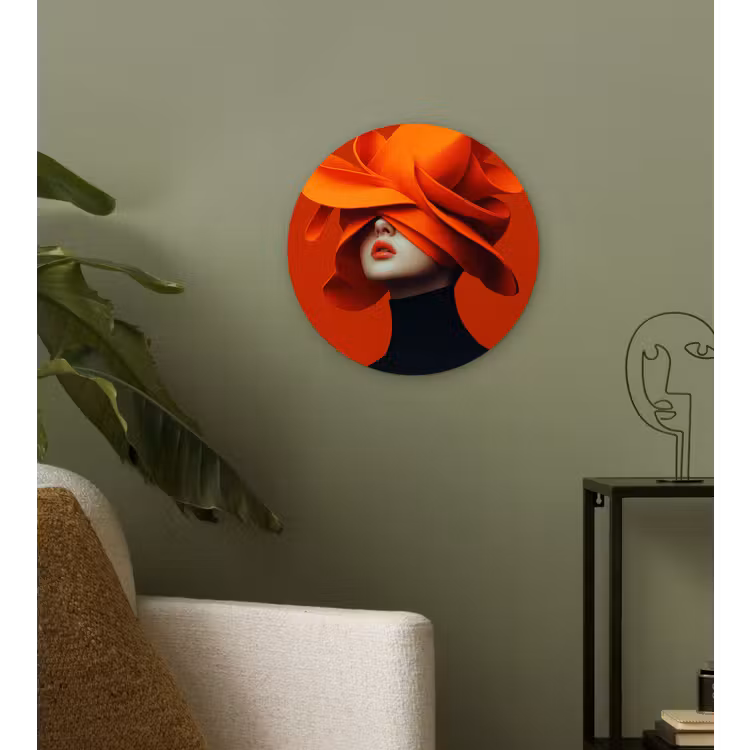 Muurcirkel - Oranje - Hoed - Vrouw — 3
