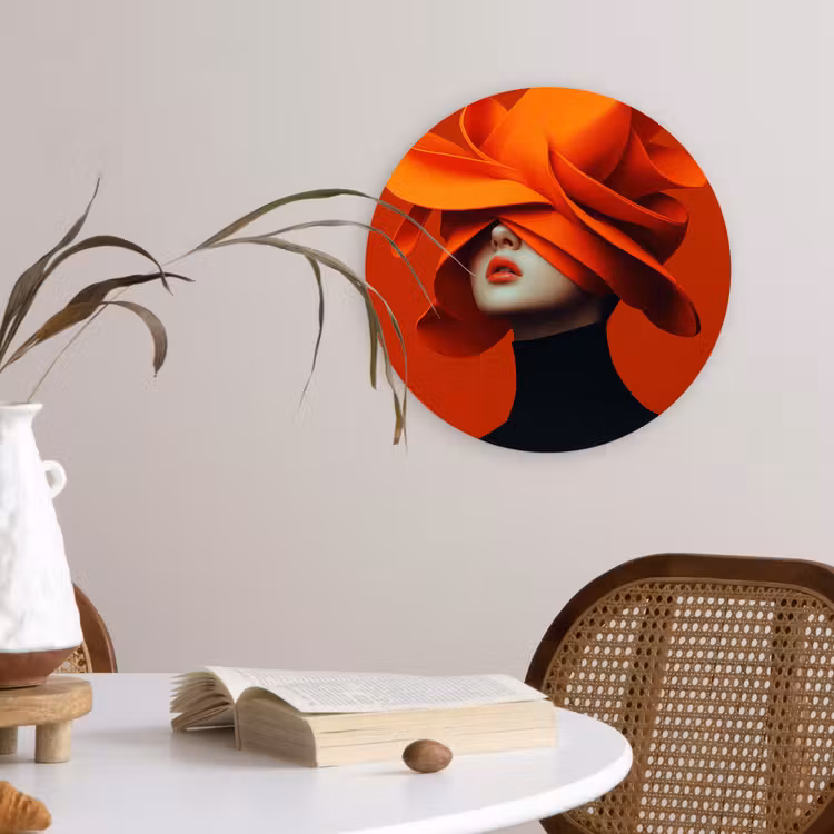 Muurcirkel - Oranje - Hoed - Vrouw — 4