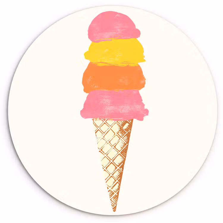 Muurcirkel - Schepijs - Hoorntje - Illustratie - Minimalistisch — 1