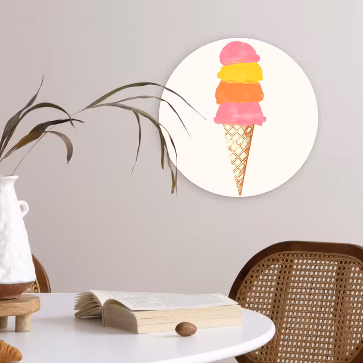 Muurcirkel - Schepijs - Hoorntje - Illustratie - Minimalistisch — 4