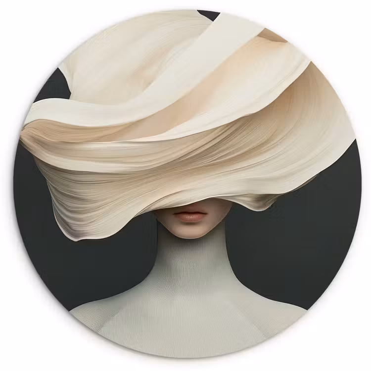 Muurcirkel - Vrouw - Beige - hoed — 1