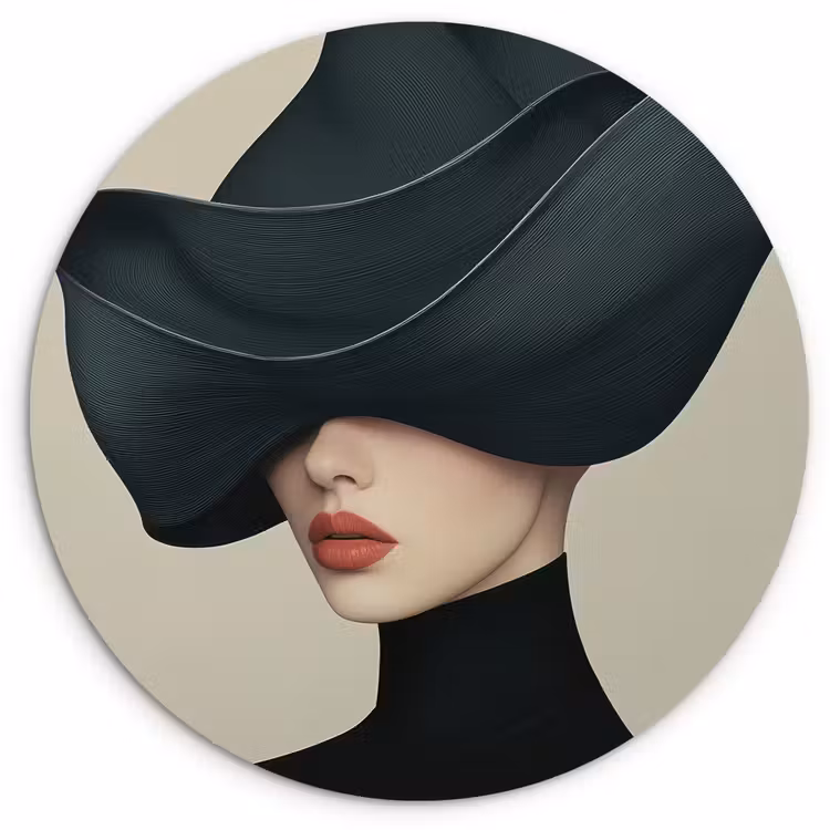 Muurcirkel - Vrouw - Groen - Hoed — 1