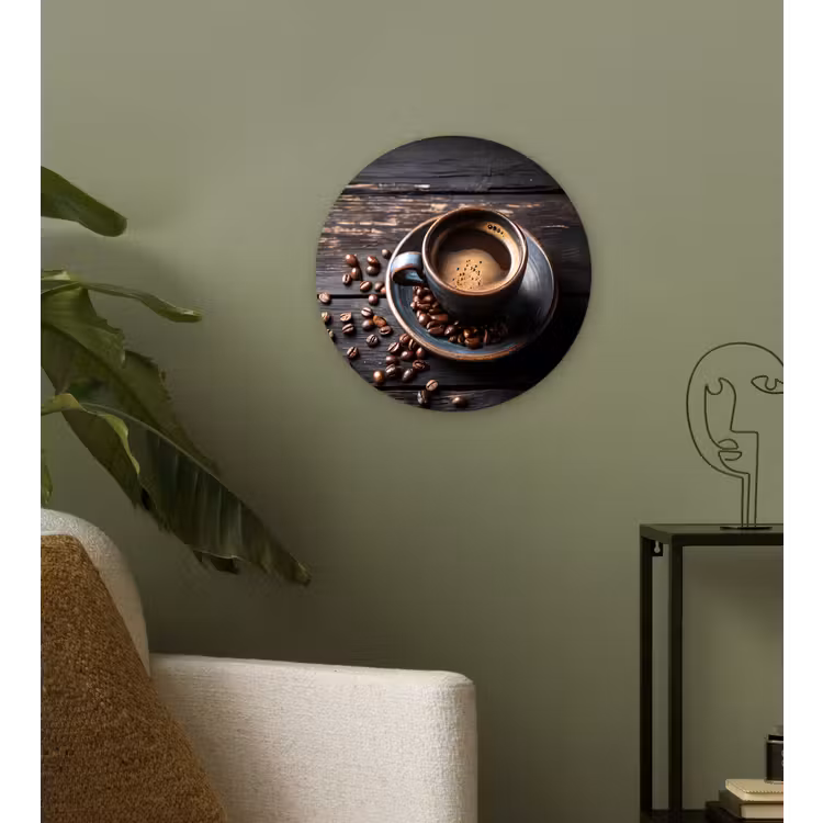 Muurcirkel - Kop - Koffie - Hout - Bonen — 3