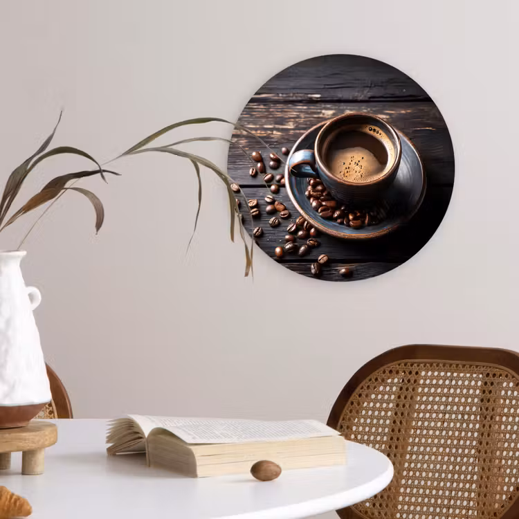 Muurcirkel - Kop - Koffie - Hout - Bonen — 4