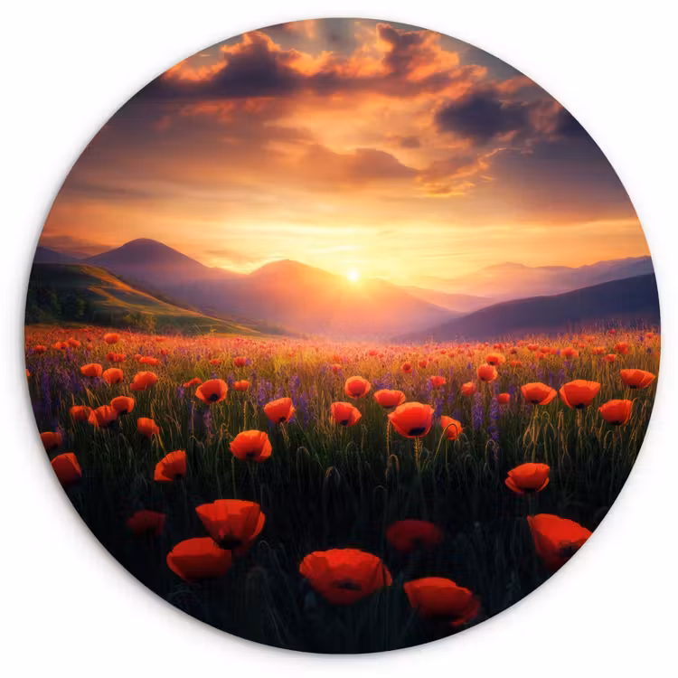 Muurcirkel - Landschap - Zonsondergang - Bloemenveld — 1