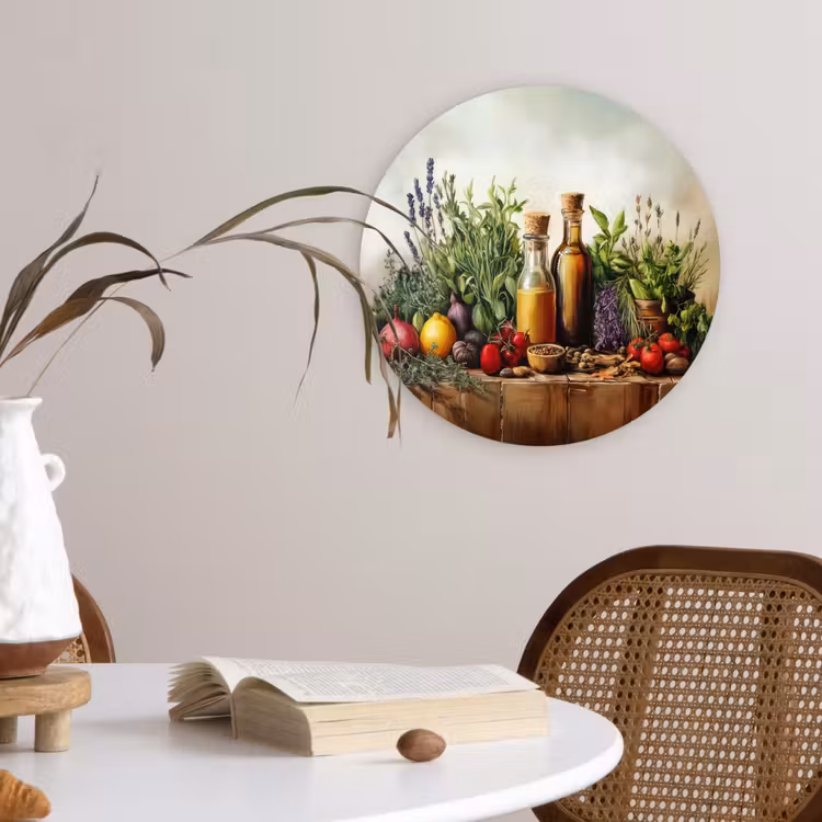 Muurcirkel - Stilleven - Kruiden - Specerijen - Fruit - Kleurrijk — 4