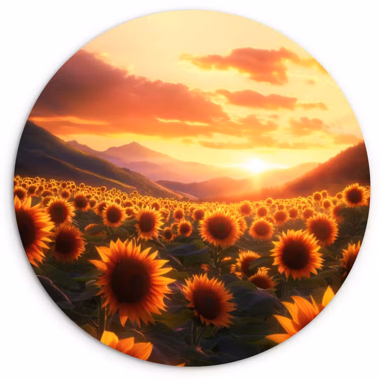 Muurcirkel - Zonnebloemen - Zonsondergang - Landschap — 1