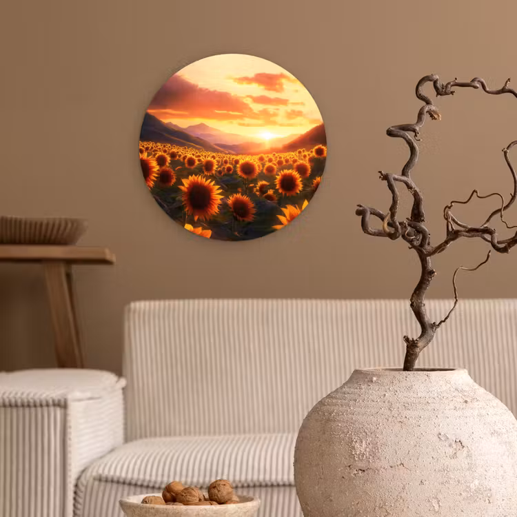 Muurcirkel - Zonnebloemen - Zonsondergang - Landschap — 2