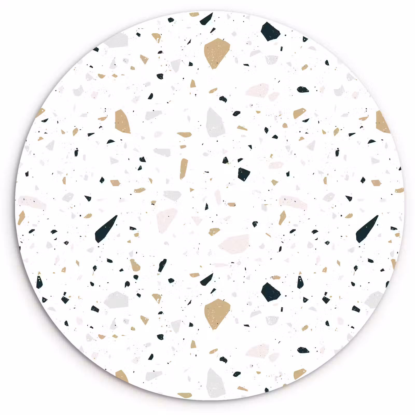 Muurcirkel - Terrazzo - Patroon - Wit - Neutraal — 1