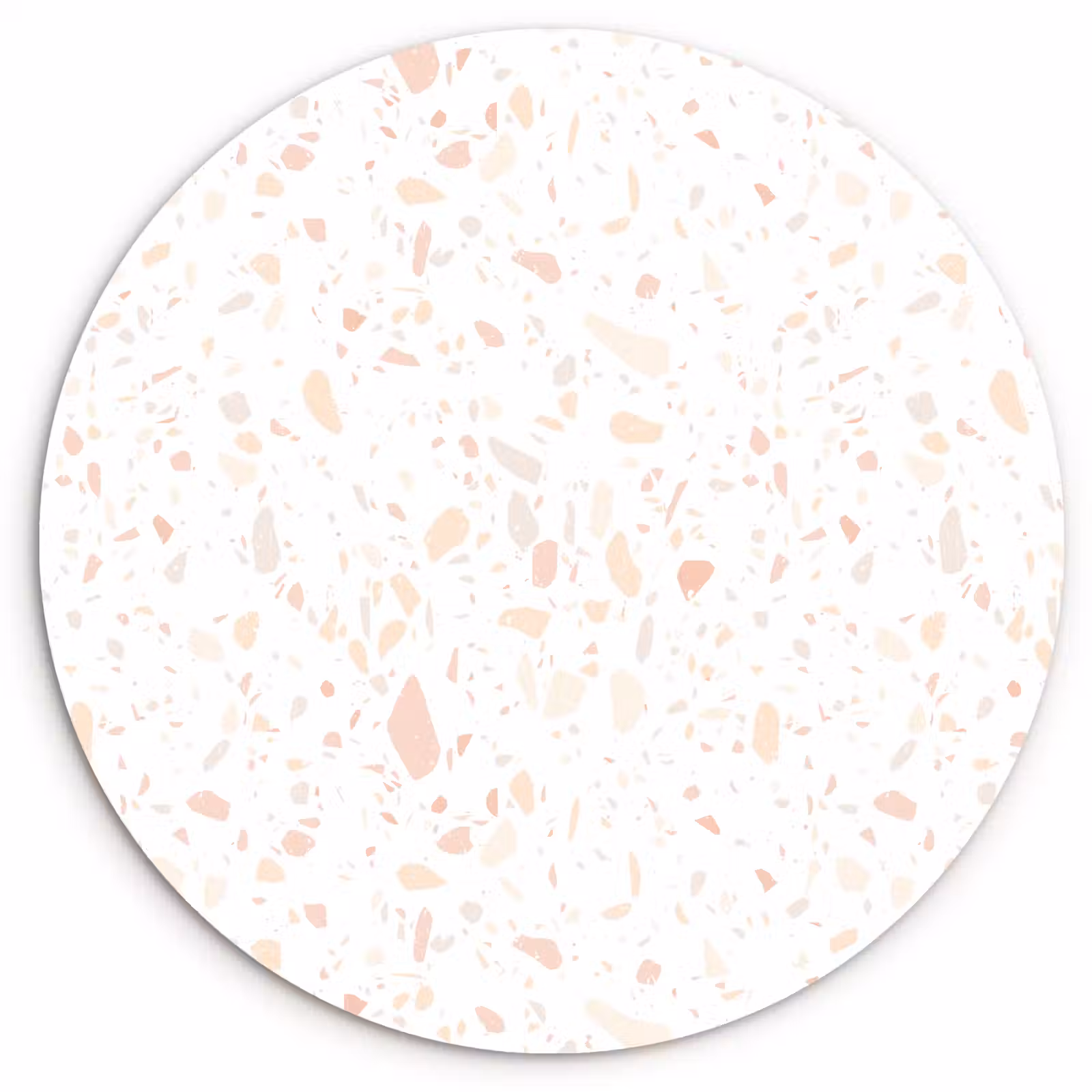Muurcirkel - Terrazzo - Patroon - Wit - Perzik — 1
