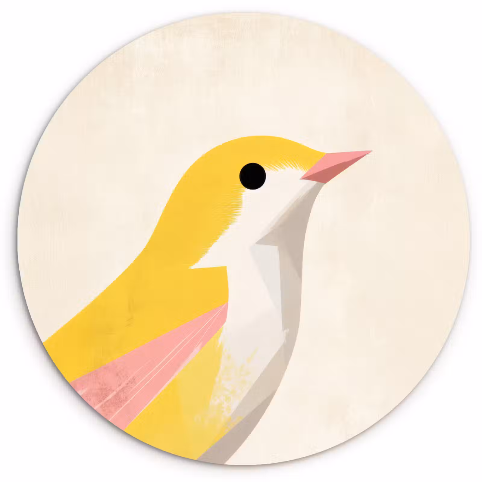 Muurcirkel - Vogel - Minimalistisch - Geel — 1