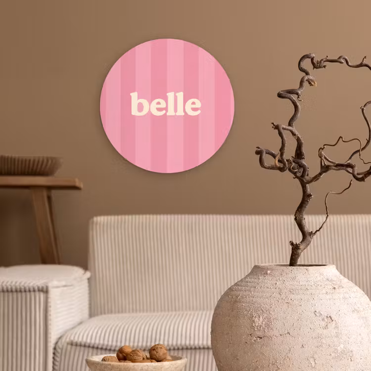 Muurcirkel - Roze - Gestreept - Belle — 2