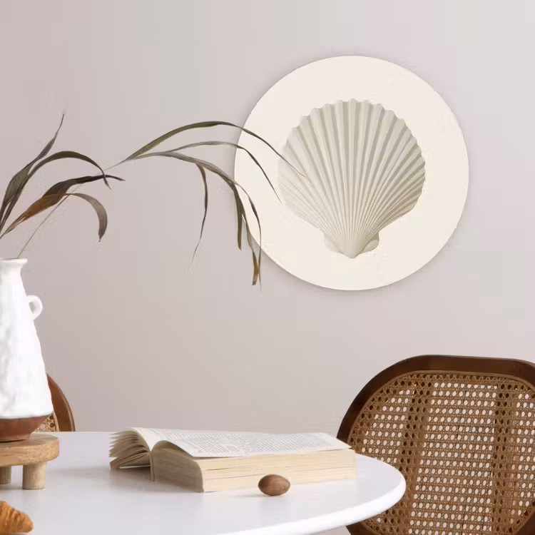 Muurcirkel - Schelp - Minimalistisch - Wit — 4