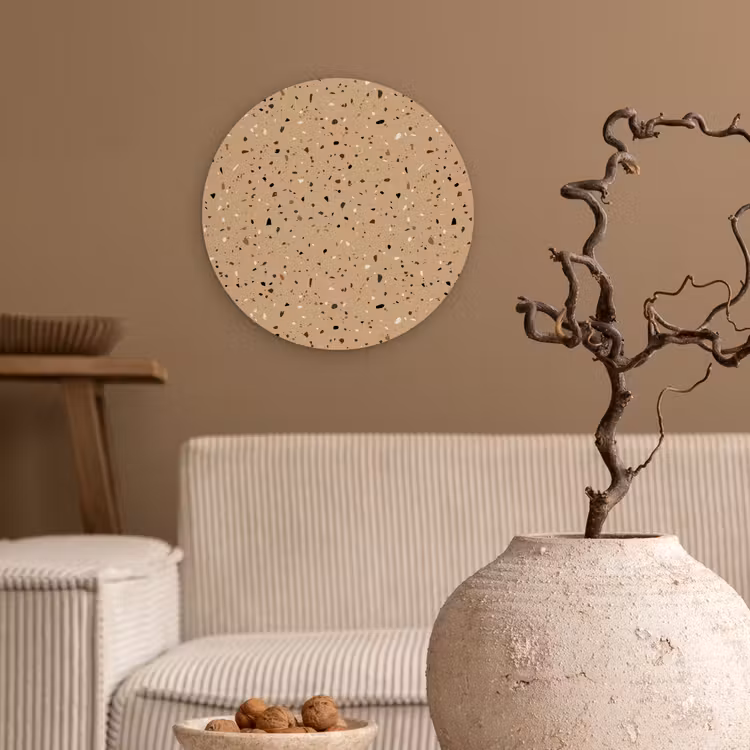 Muurcirkel - Terrazzo - Patroon - Beige — 2