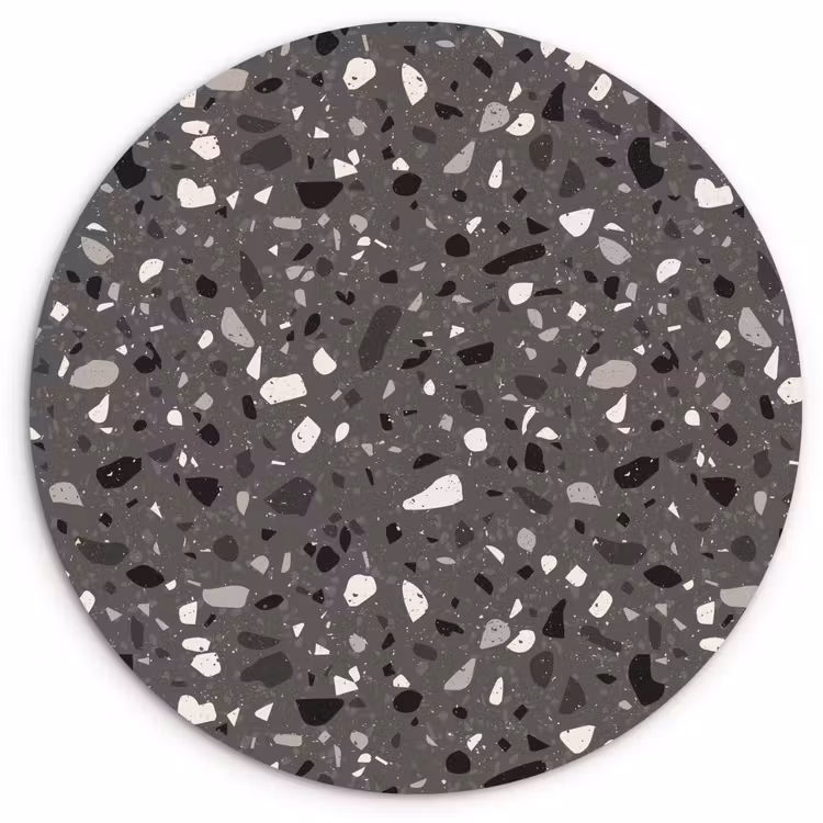 Muurcirkel - Terrazzo -  Patroon - Grijs — 1
