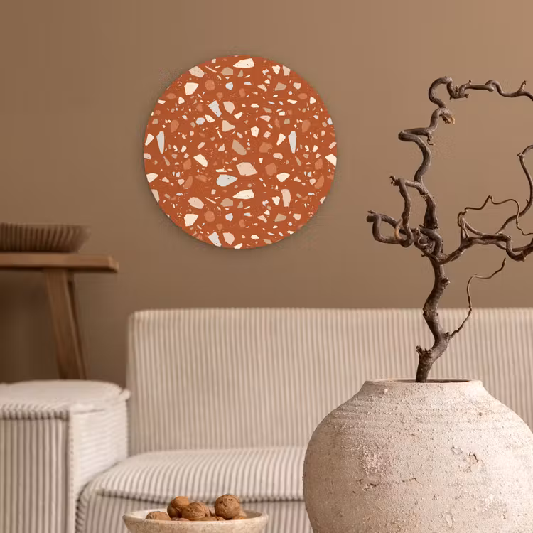 Muurcirkel - Terrazzo - Patroon - Klei — 2
