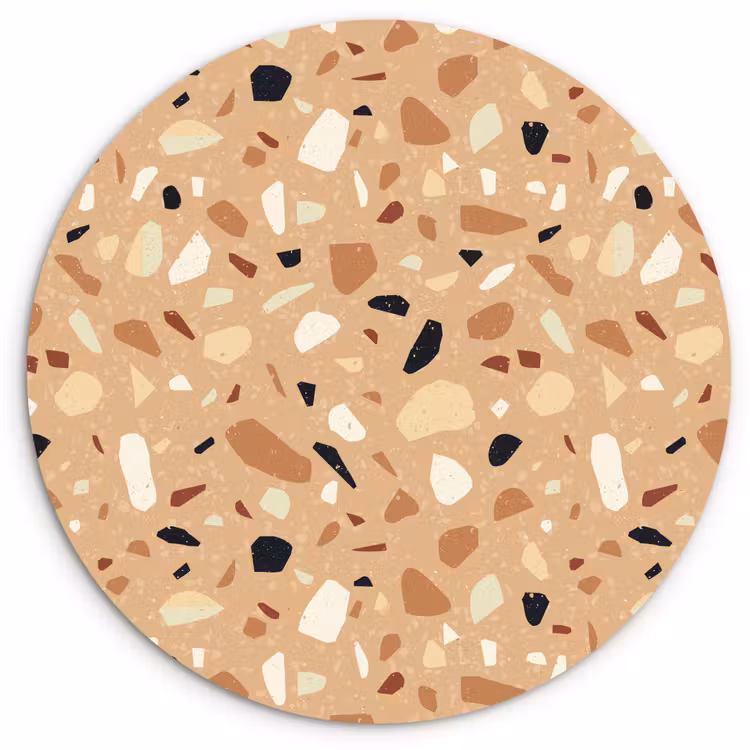 Muurcirkel - Terrazzo - Patroon - Kleurrijk - Oranje — 1