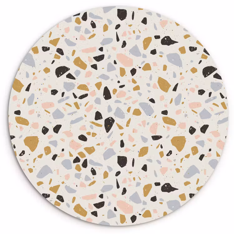 Muurcirkel - Terrazzo - Patroon - Neutraal - Zacht - Multi — 1