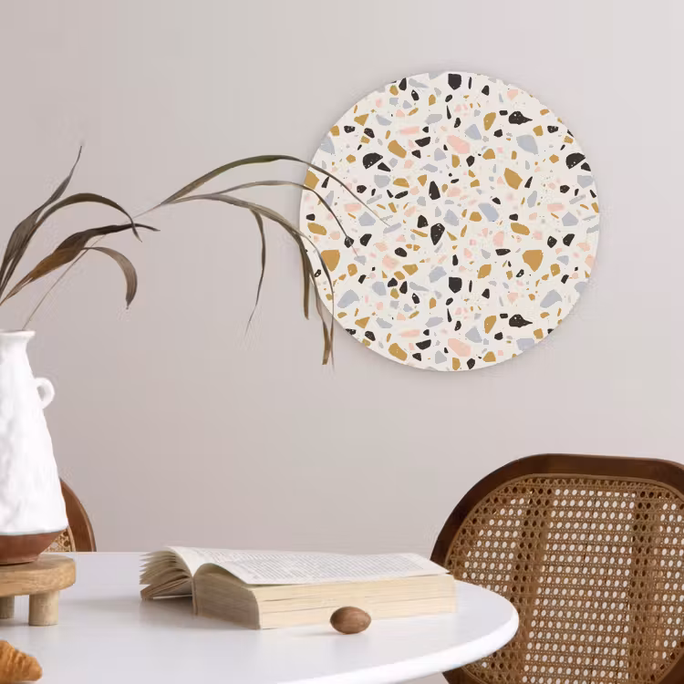 Muurcirkel - Terrazzo - Patroon - Neutraal - Zacht - Multi — 4