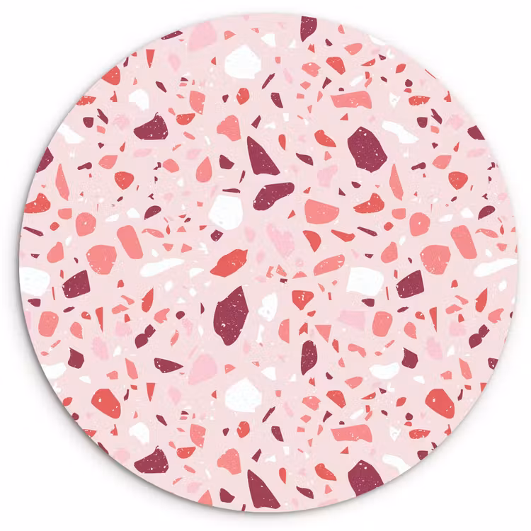 Muurcirkel - Terrazzo - Patroon - Roze — 1