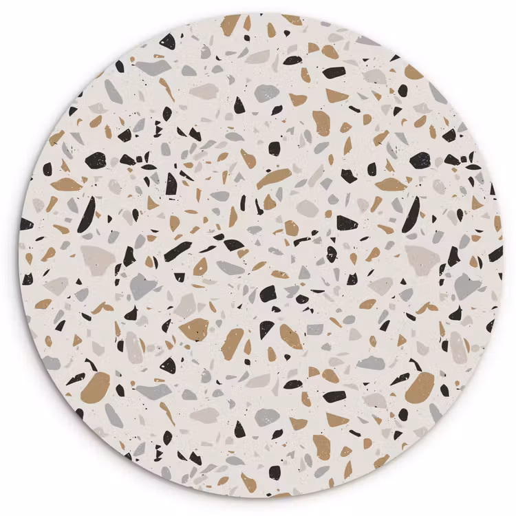 Muurcirkel - Terrazzo - Patroon - Staal — 1
