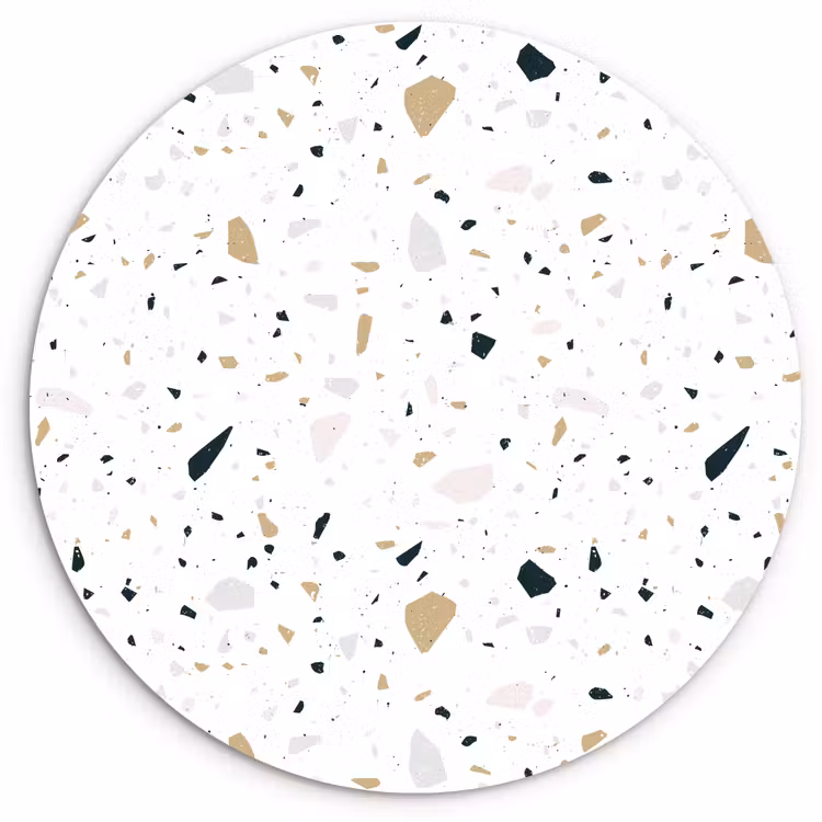 Muurcirkel - Terrazzo - Patroon - Wit - Neutraal — 1