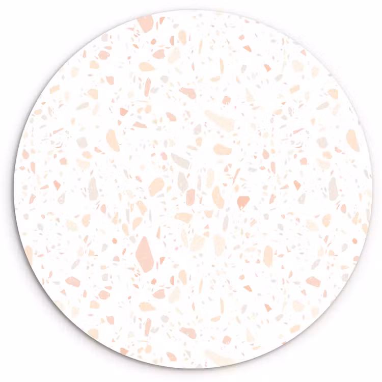 Muurcirkel - Terrazzo - Patroon - Wit - Perzik — 1