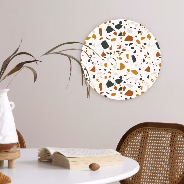 Muurcirkel - Terrazzo - Patroon - Wit - Terra — 4
