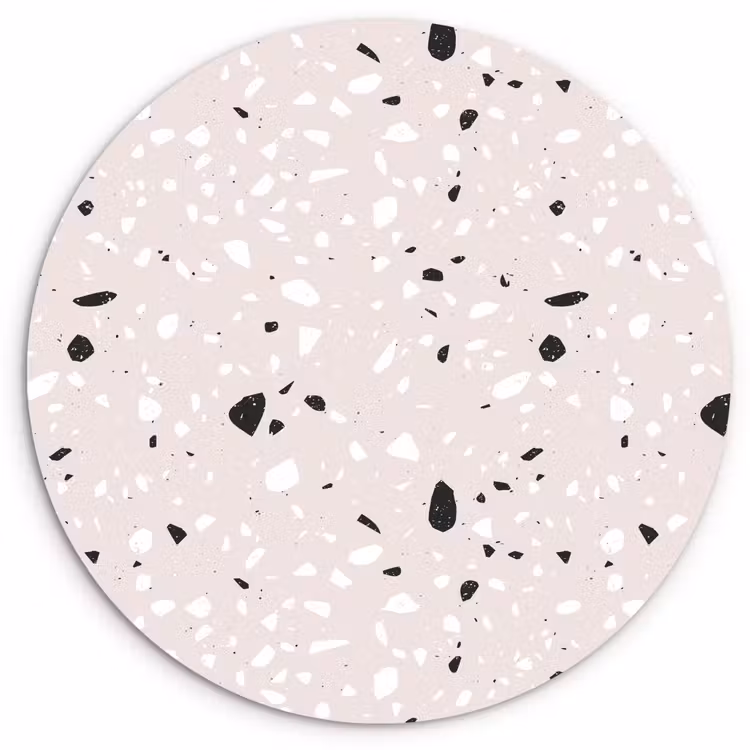 Muurcirkel - Terrazzo - Patroon - Zacht - Zwart - Wit — 1