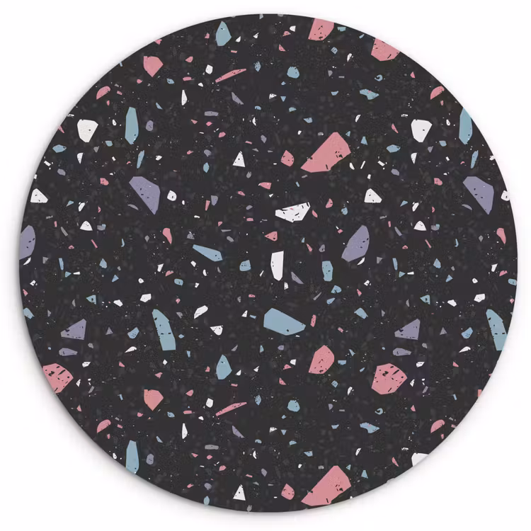 Muurcirkel - Terrazzo - Patroon - Zwart - Zacht — 1