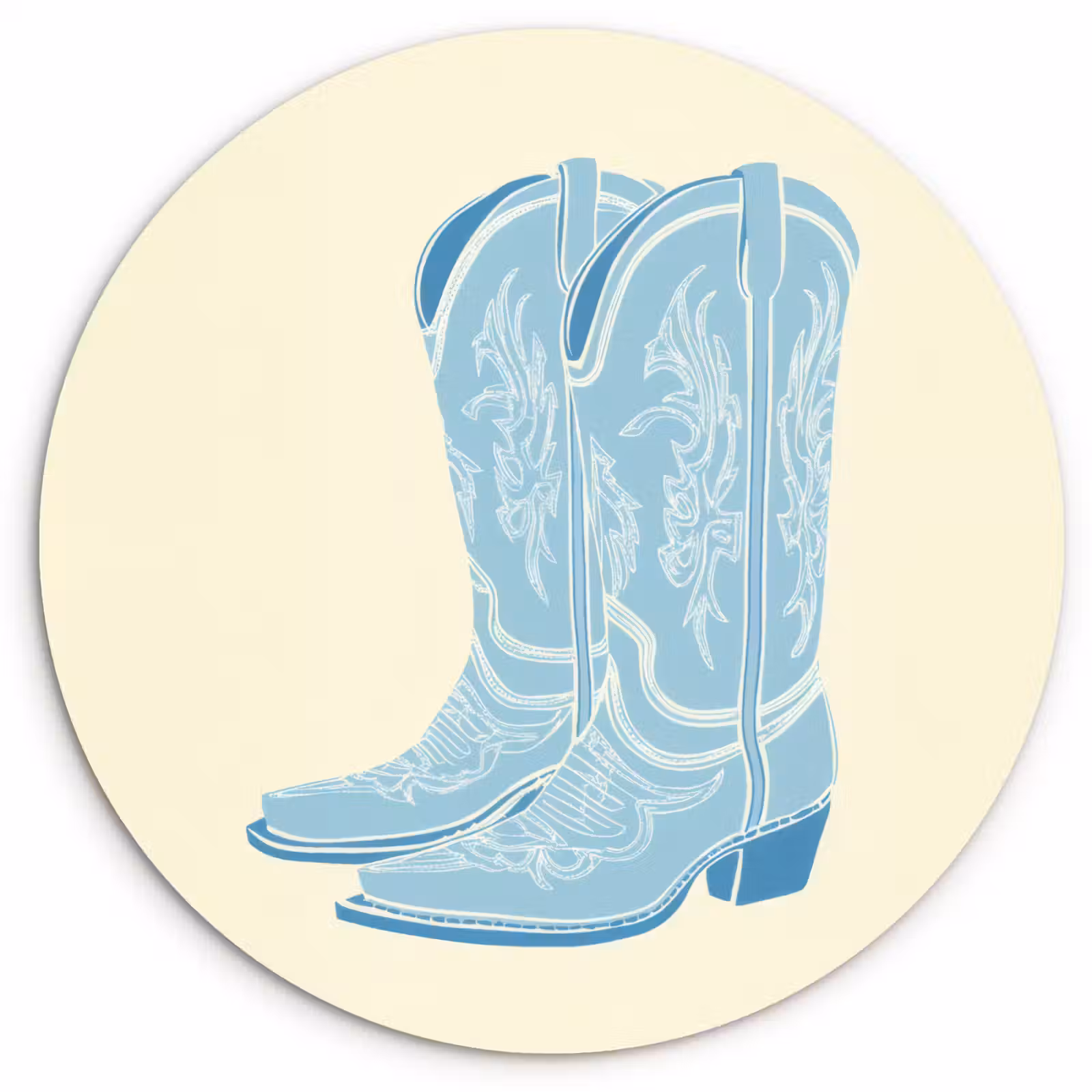 Muurcirkel - Illustratie - Cowboylaarzen - Patroon — 1
