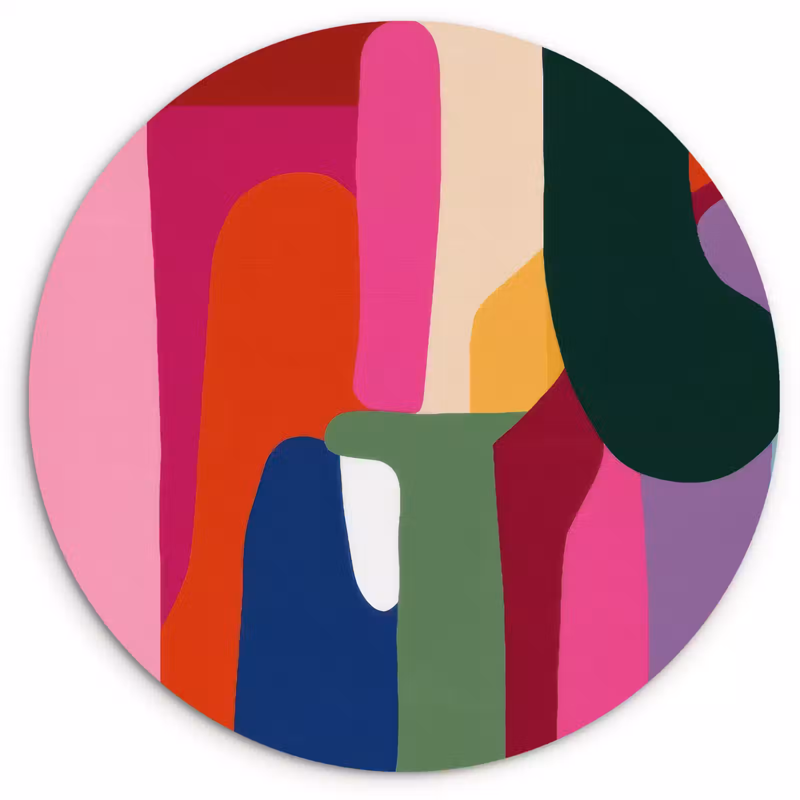 Muurcirkel - Kleurvakken - Recht - Rond - Abstract — 1