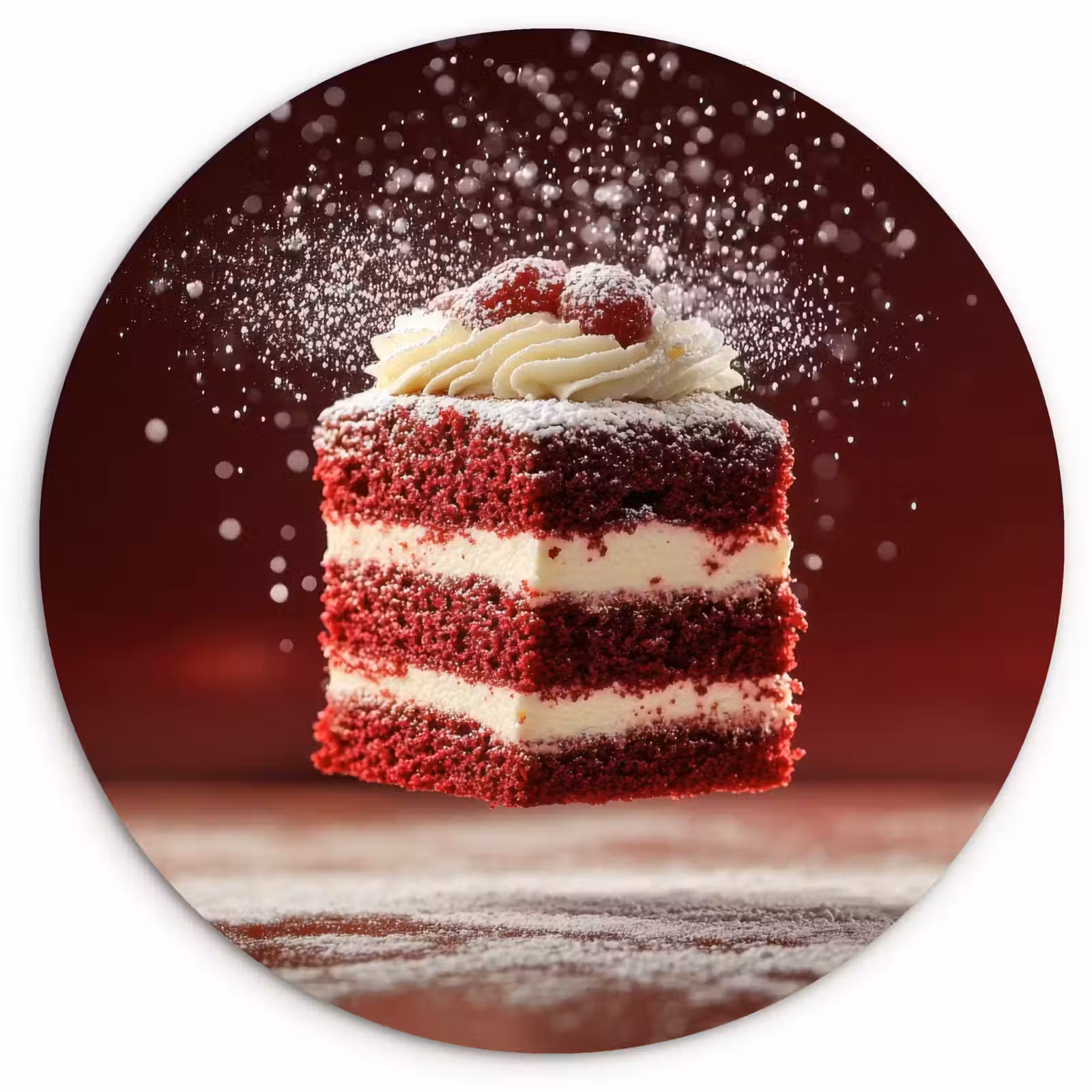 Muurcirkel - Rode - Velvet - Taart - Eten — 1