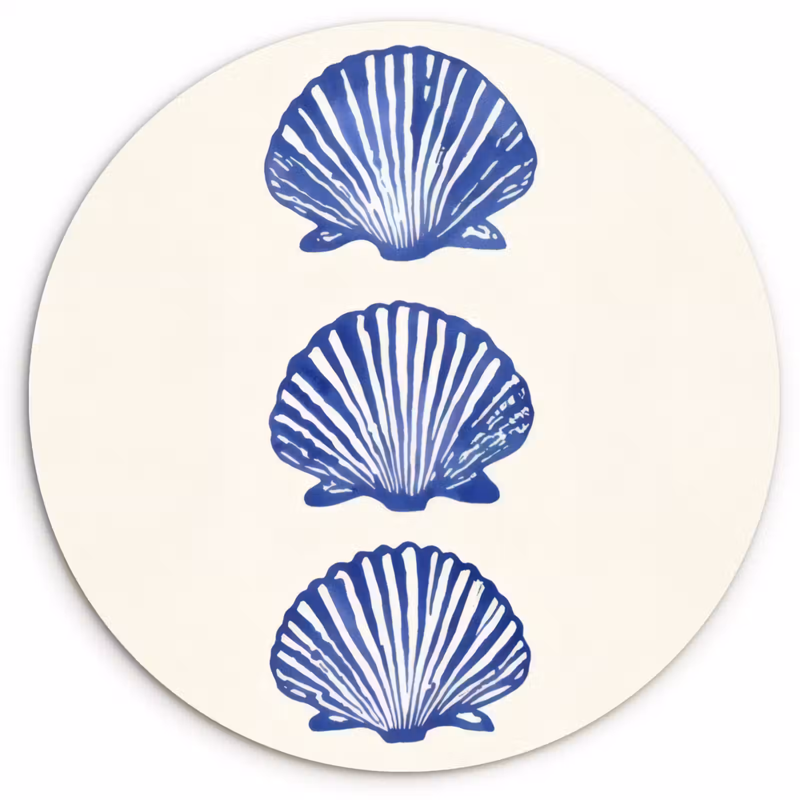 Muurcirkel - Schelpen - Blauw - Patroon — 1